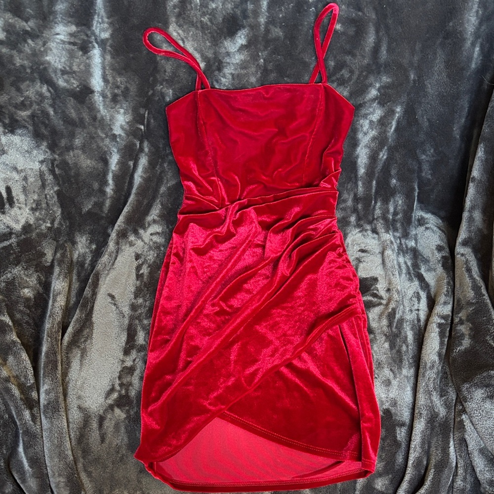 Windsor Red Velvet Mini Dress